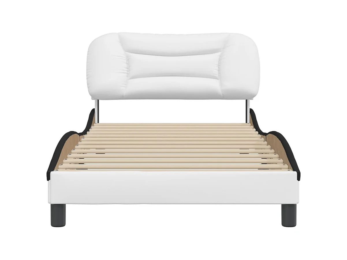 Struttura letto senza materasso bianco e nero 100x200 cm ecopelle