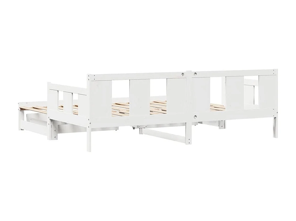 Cama de día con nido y cajones sin colchón blanco 90x190cm