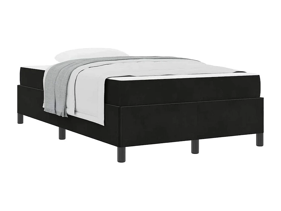 Zwart-wit bedframe en zwart 120 x 200 cm fluweel