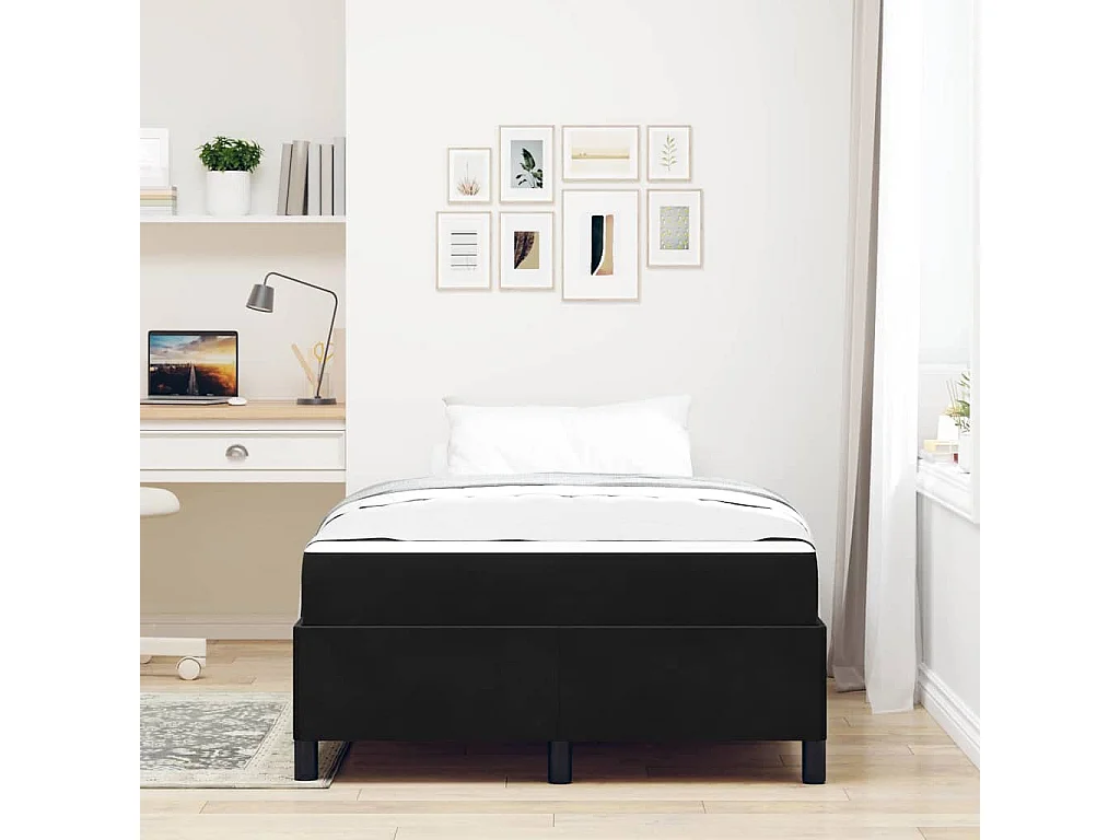 Zwart-wit bedframe en zwart 120 x 200 cm fluweel