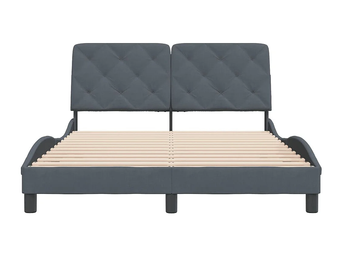 Estructura de cama gris oscuro sin colchón 120x200 cm terciopelo