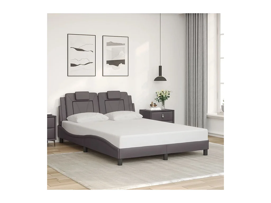 Bedframe zonder matras grijs 120x200 cm kunstleer