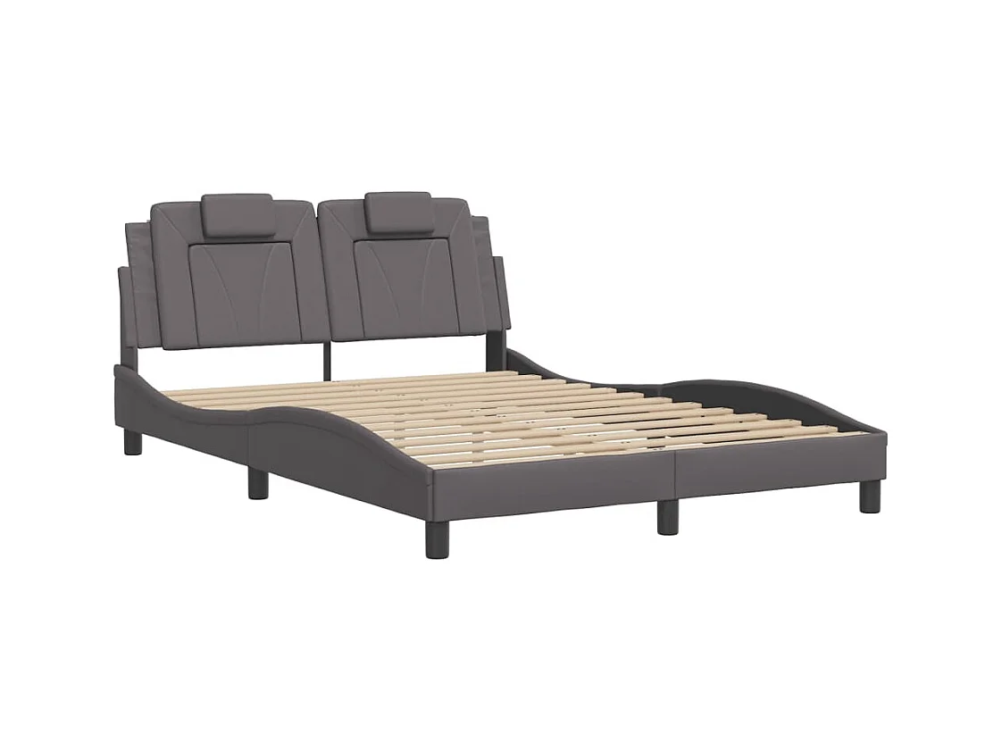 Bedframe zonder matras grijs 120x200 cm kunstleer