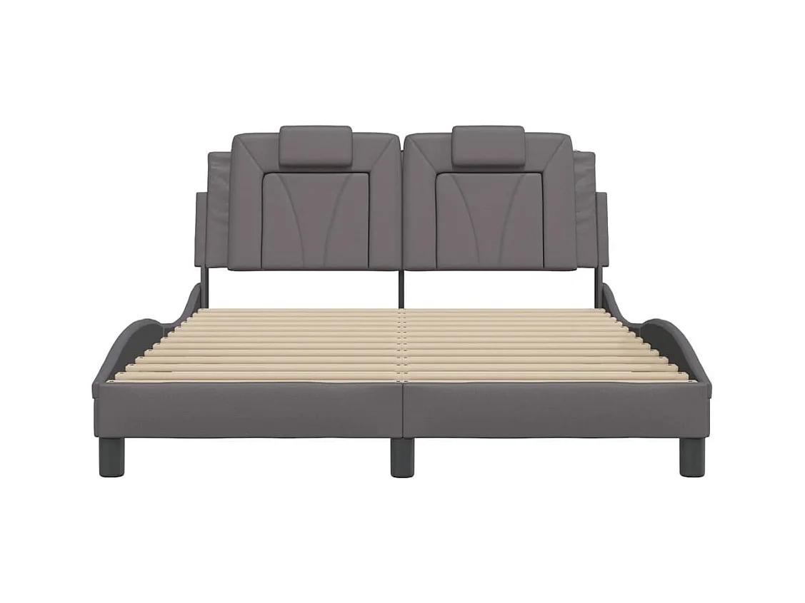 Bedframe zonder matras grijs 120x200 cm kunstleer