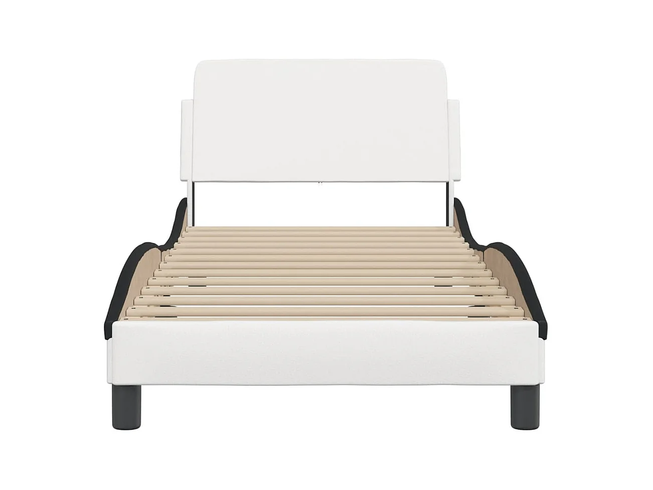 Struttura letto senza materasso bianco e nero 90x190 cm similpelle