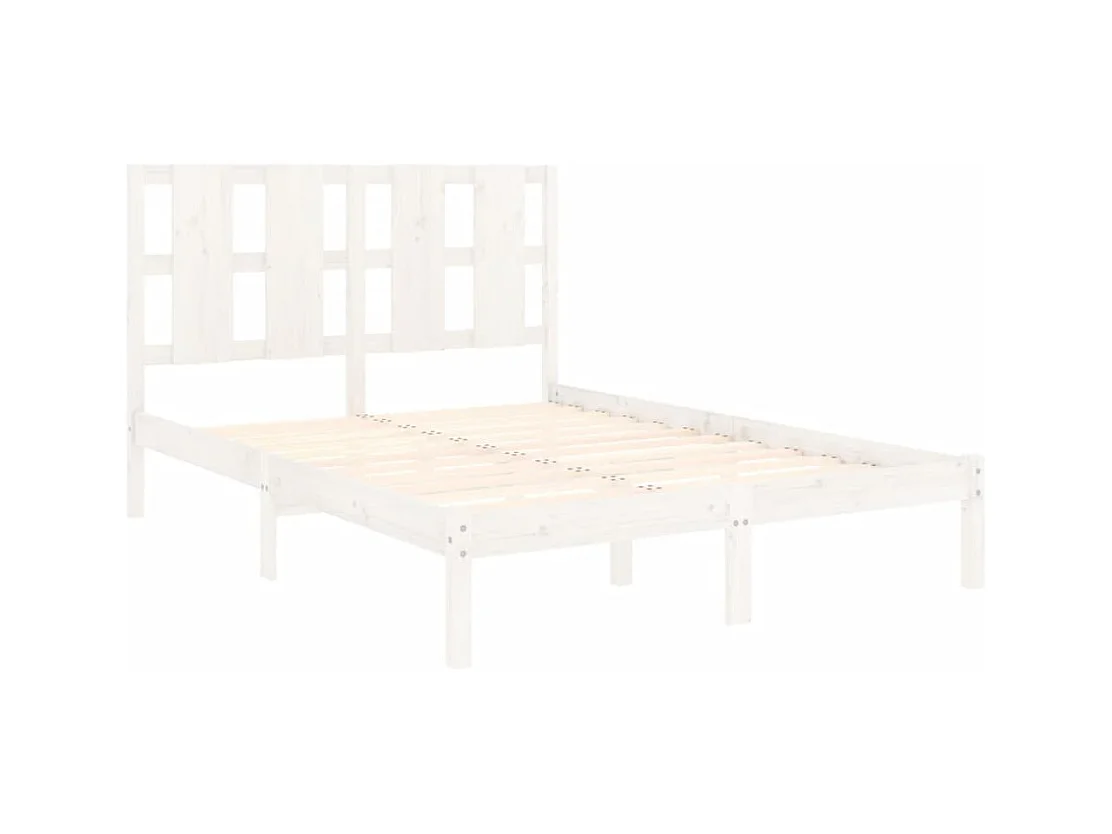 Struttura letto senza materasso bianco 140x200 cm in legno massello di pino