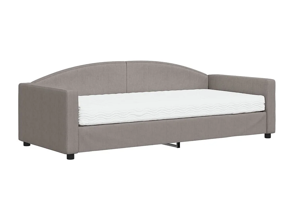 Lit de jour avec matelas taupe 90x200 cm tissu