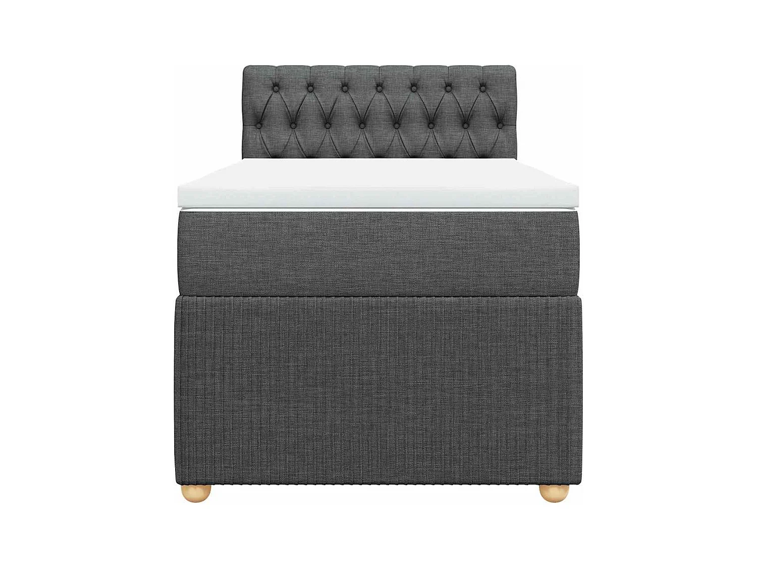 Sommier à lattes de lit avec matelas Gris foncé 90x200 cm Tissu