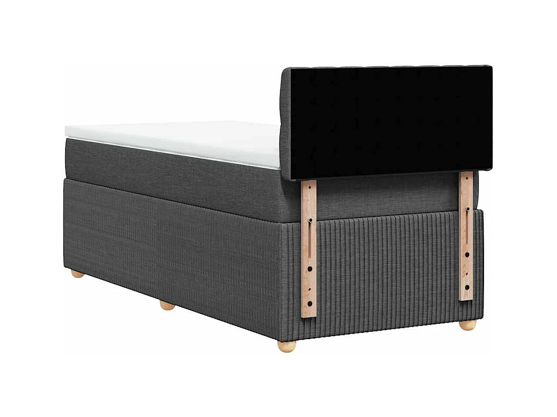 Sommier à lattes de lit avec matelas Gris foncé 90x200 cm Tissu