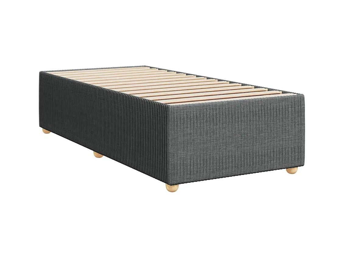 Sommier à lattes de lit avec matelas Gris foncé 90x200 cm Tissu