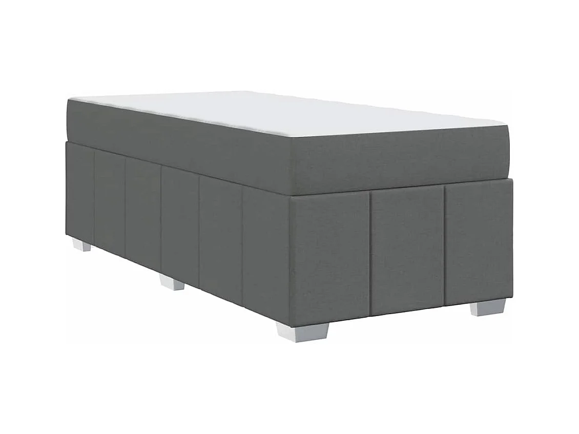 Bedframe met matras Donkergrijs 90 x 190 cm stof