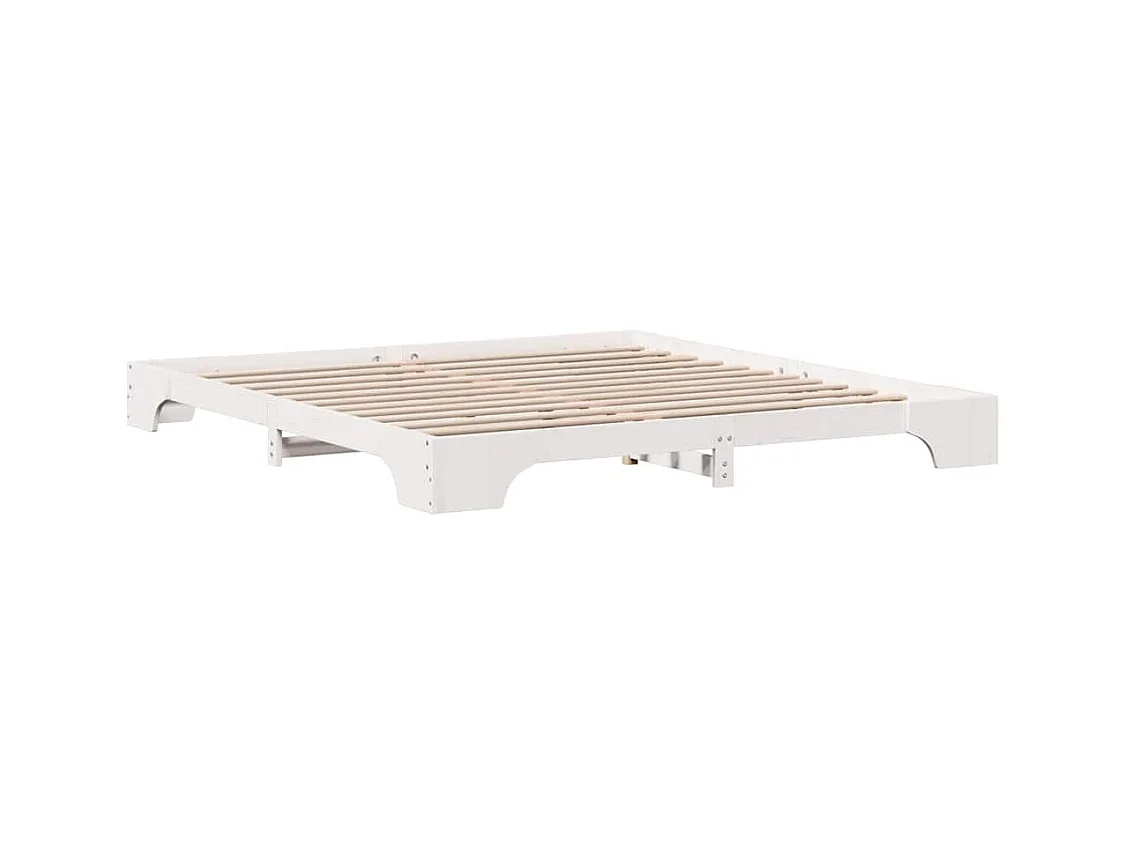 Cadre de lit Blanc 200 x 200 cm Bois massif en pin