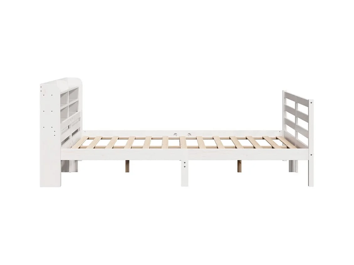 Cadre de lit avec tête de lit sans matelas blanc 140x200 cm