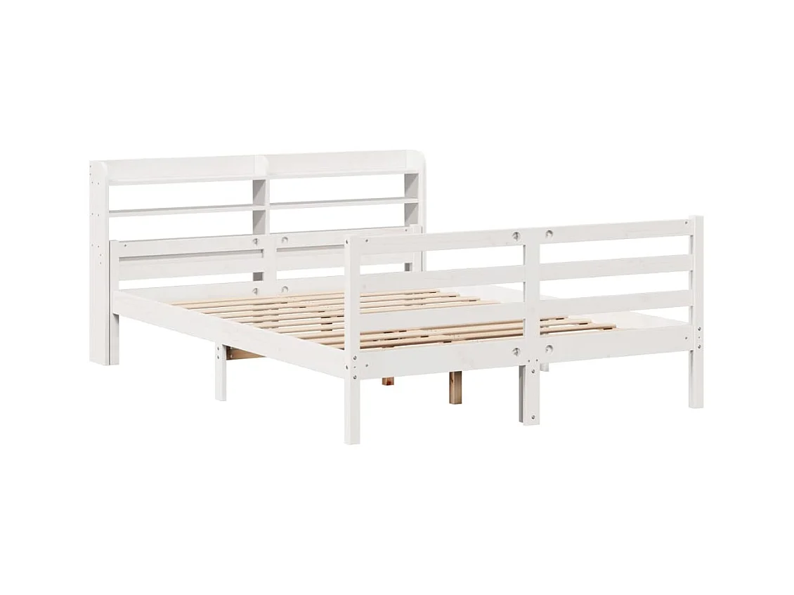 Bedframe met hoofdbord zonder matras wit 140x200 cm