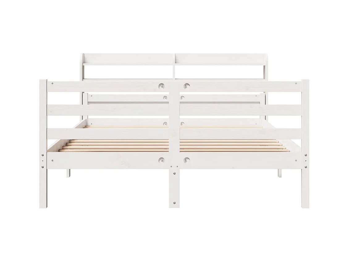 Bedframe met hoofdbord zonder matras wit 140x200 cm