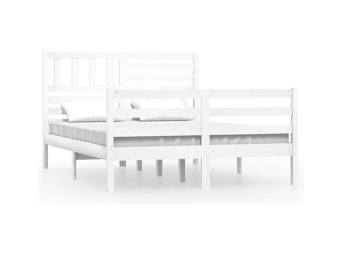 Bedframe zonder matras wit massief hout 140x190 cm