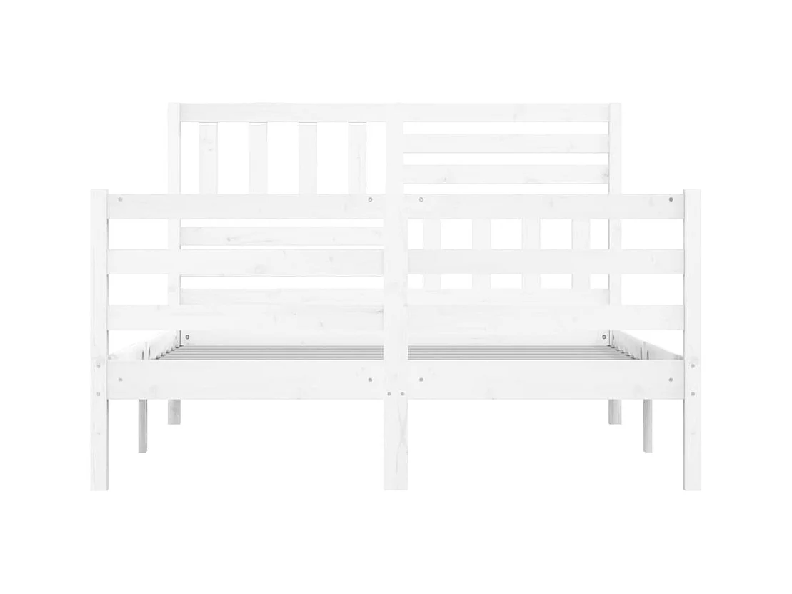 Bedframe zonder matras wit massief hout 140x190 cm