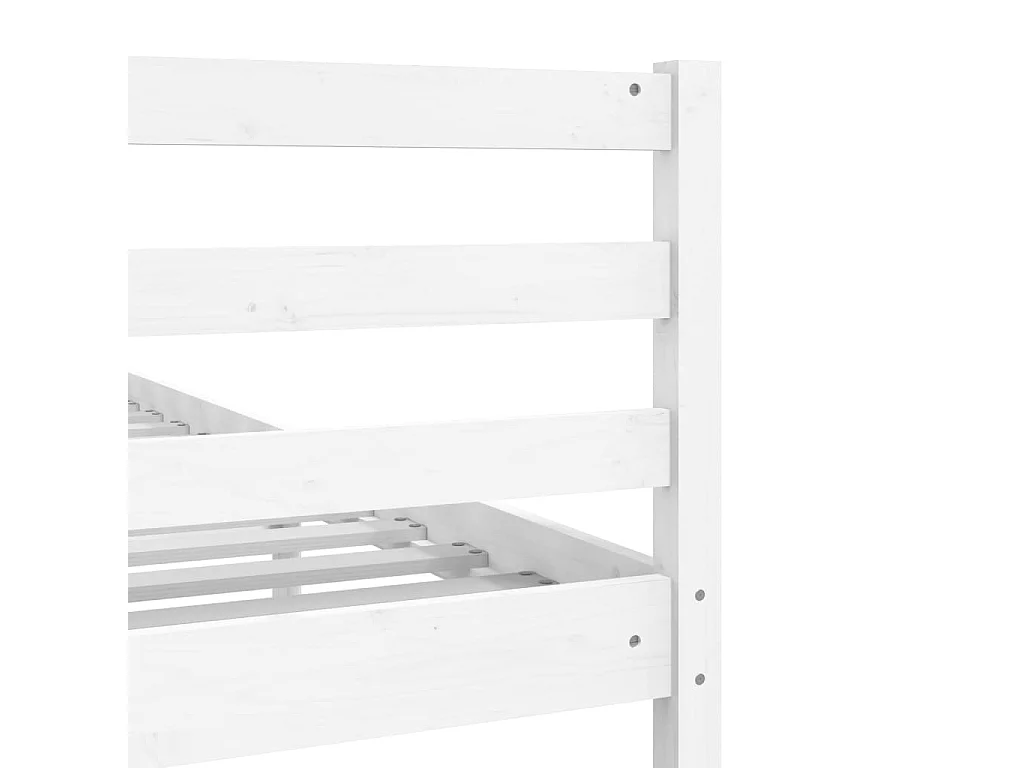 Cadre de lit sans matelas blanc bois massif 140x190 cm