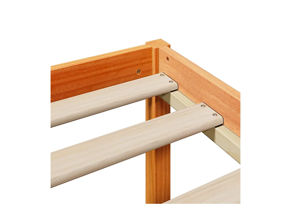 Boekenkastbed zonder matras, bruine was, 100x200 cm, massief grenen