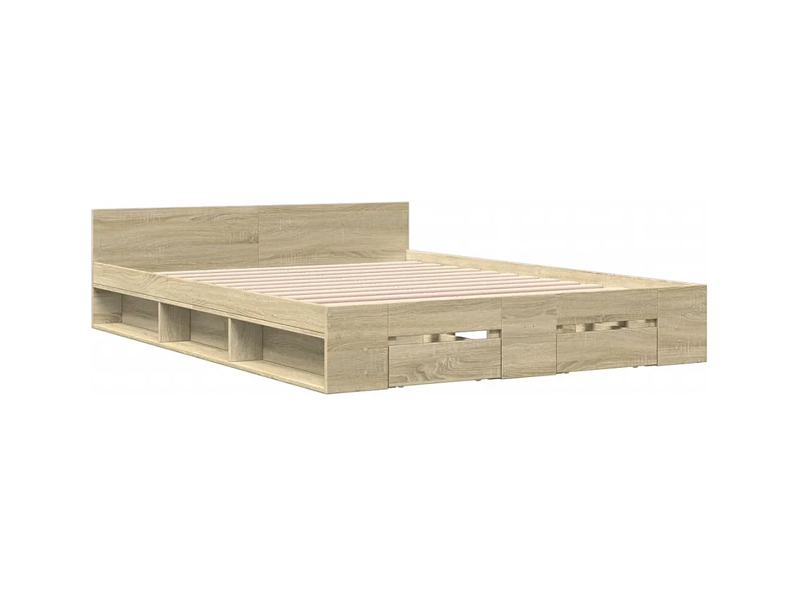 Bedframe met lades zonder matras sonoma eiken 120x190 cm