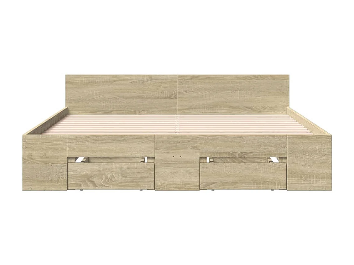 Estructura de cama con cajones sin colchón roble sonoma 120x190 cm