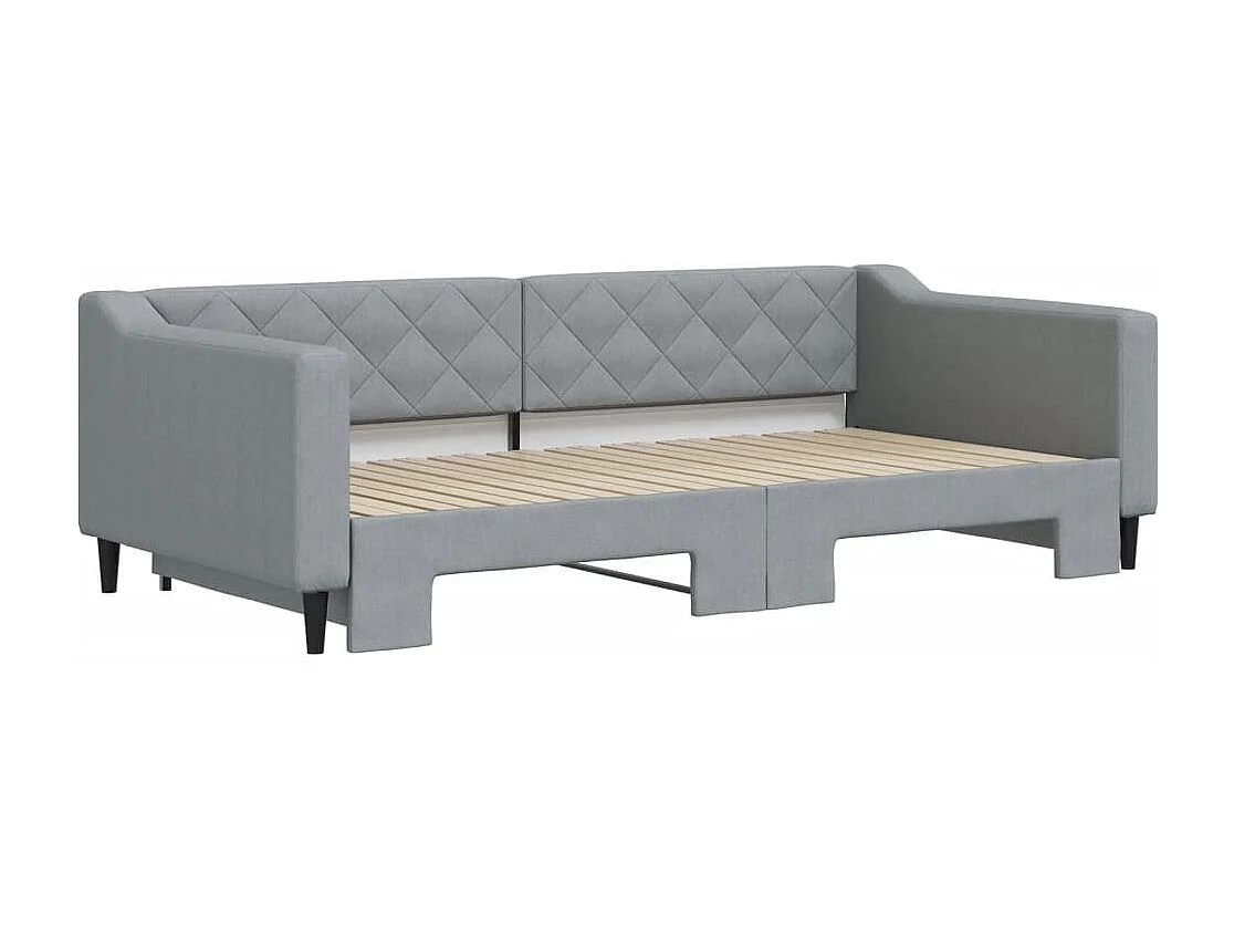 Lit de jour avec gigogne sans matelas gris clair 100x200 cm