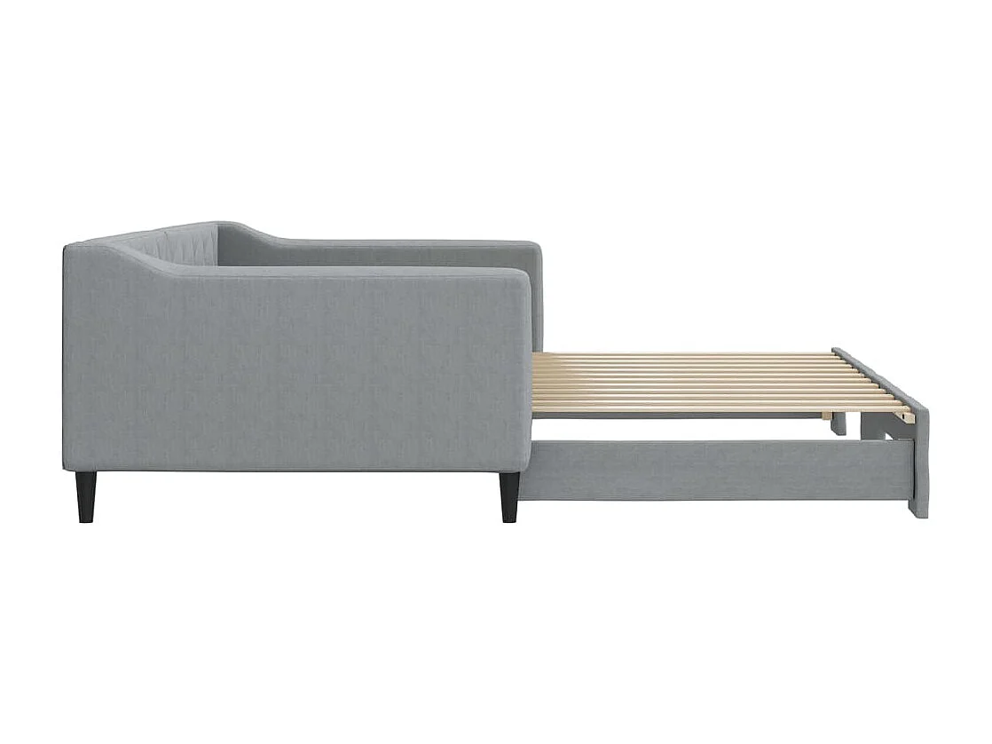 Lit de jour avec gigogne sans matelas gris clair 100x200 cm