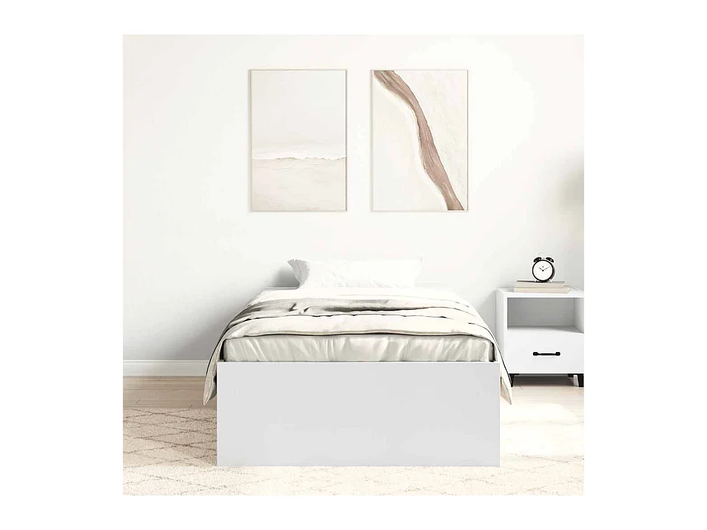 Bedframe zonder witte matras 75x190 cm