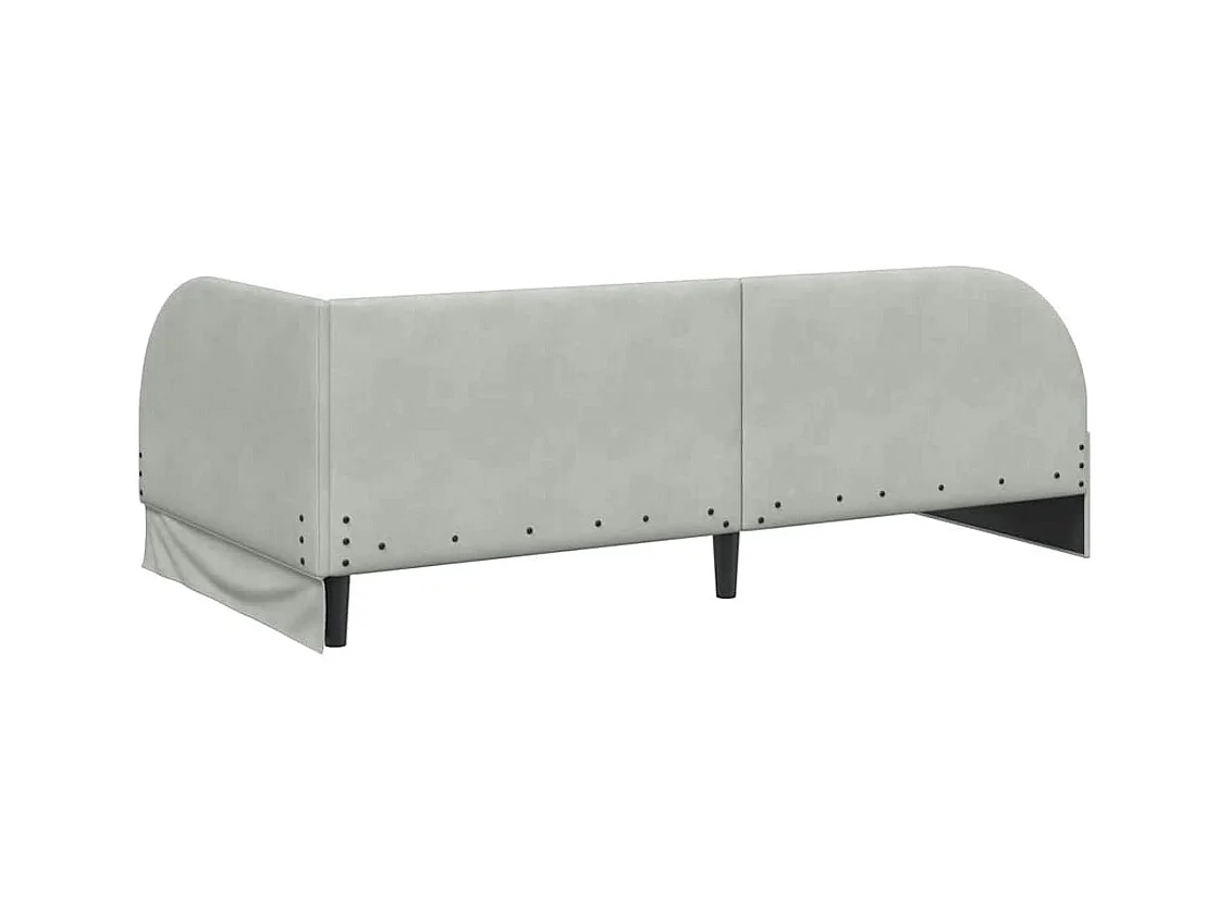 Hoekbedframe Lichtgrijs 90 x 200 cm Fluweel