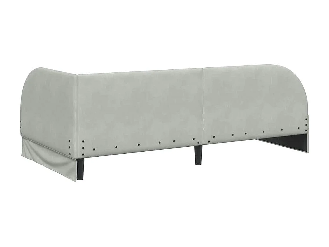 Hoekbedframe Lichtgrijs 90 x 200 cm Fluweel