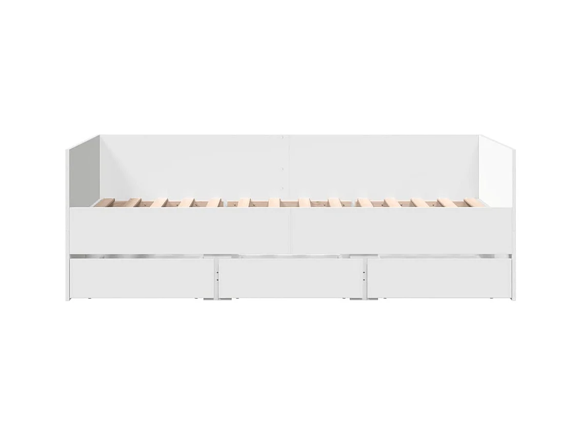 Dagbed met lades zonder matras wit 75x190 cm