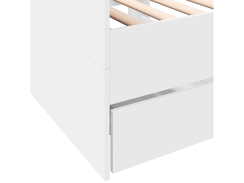Cama de día con cajones sin colchón blanco 75x190 cm