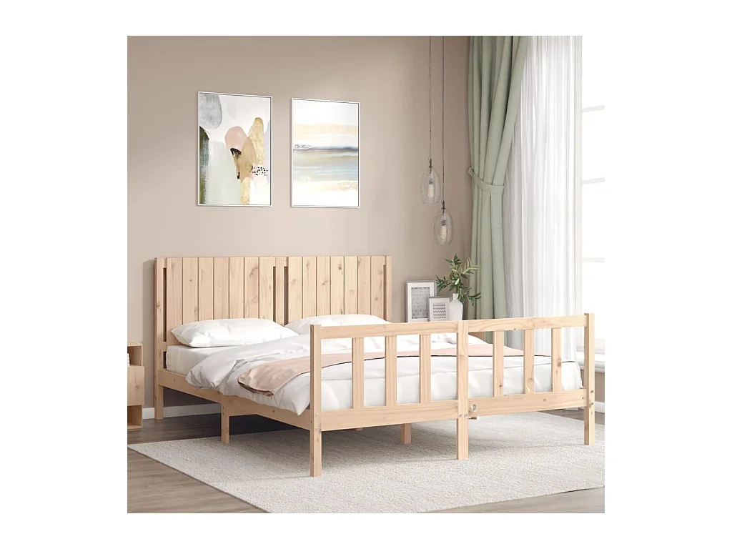 Struttura letto senza materasso 160x200 cm in legno massello di pino