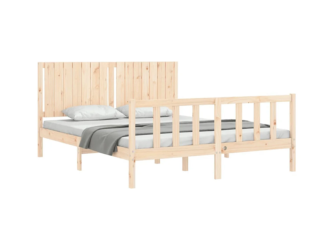 Struttura letto senza materasso 160x200 cm in legno massello di pino