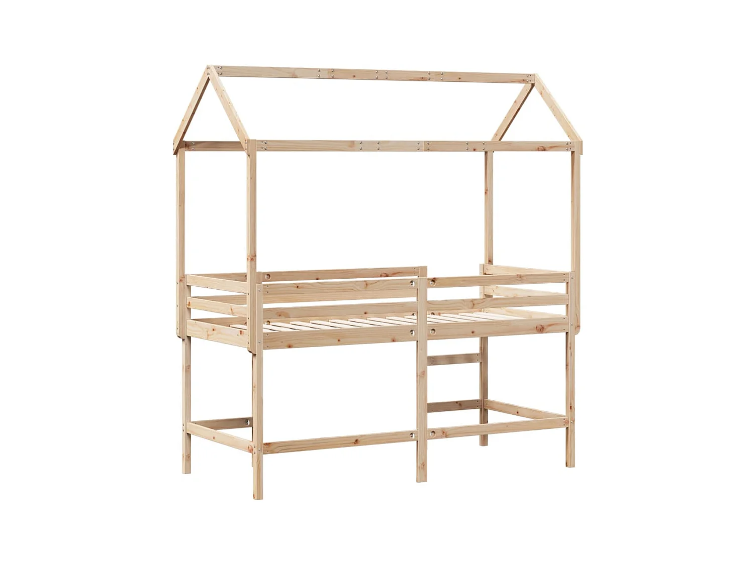 Stapelbed met ladder en dak zonder matras 80x200 cm