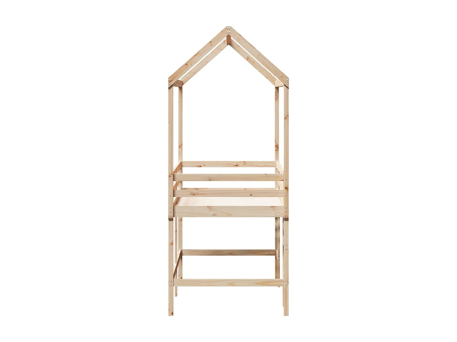 Letto a castello con scaletta e tetto senza materasso 80x200 cm