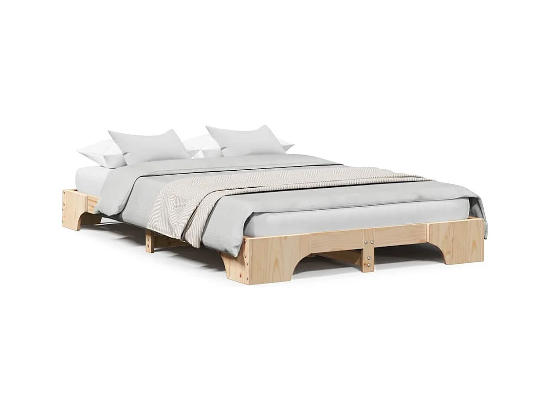 Bedframe van massief grenenhout 135 x 190 cm Massief grenenhout