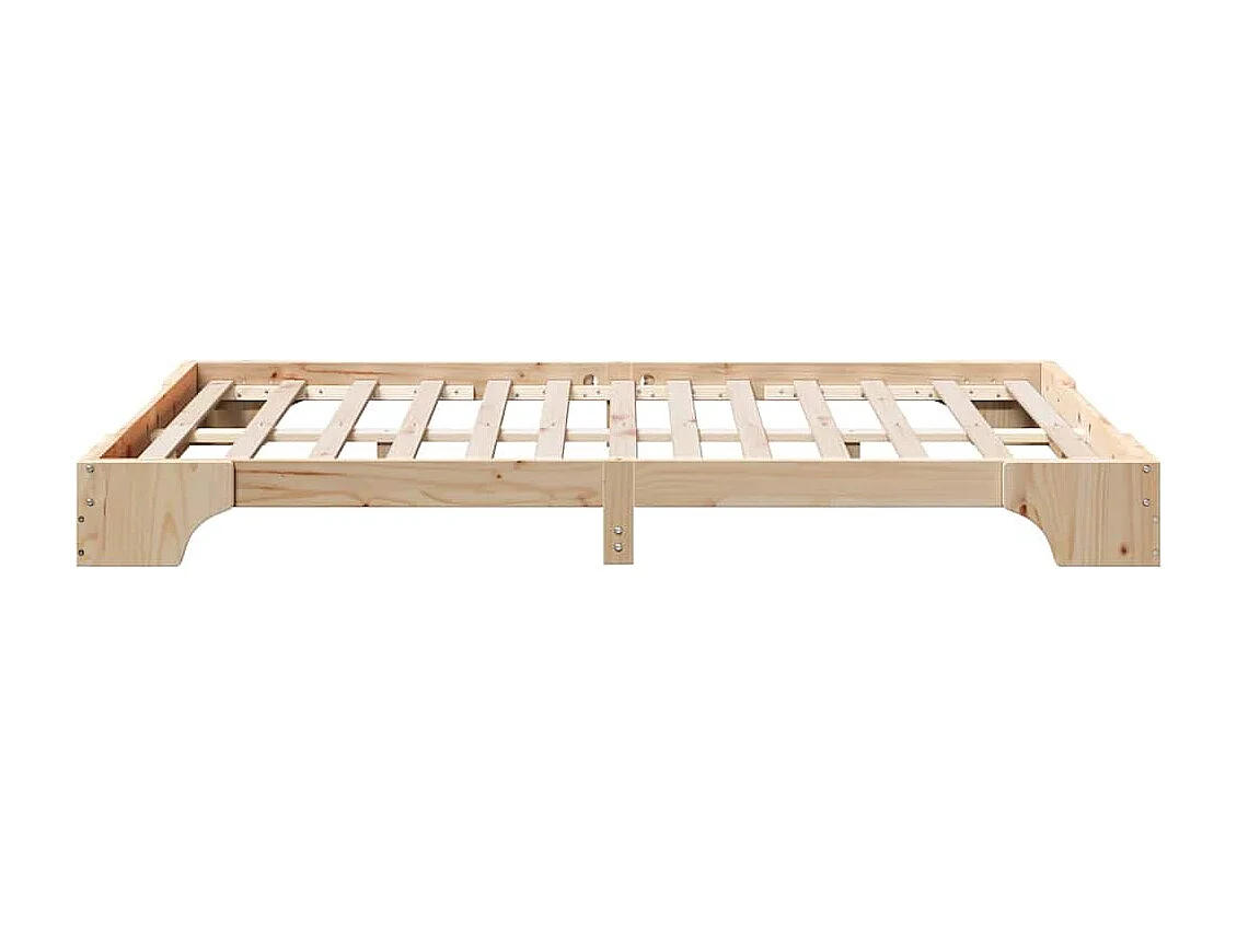 Estructura de cama de pino macizo 135 x 190 cm Madera de pino macizo