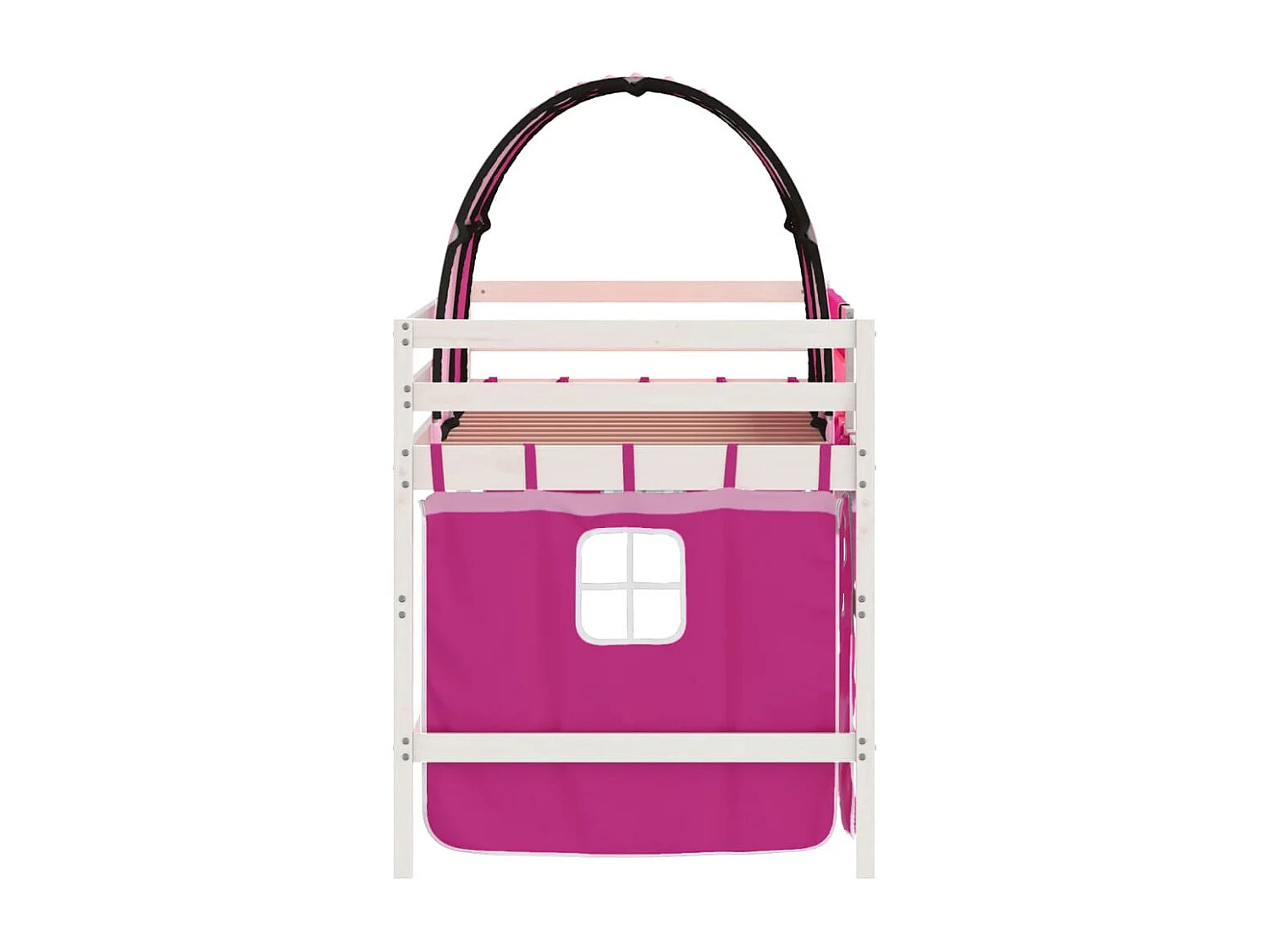 Kinderhoogslaper met tunnel zonder matras roze 90x190 cm