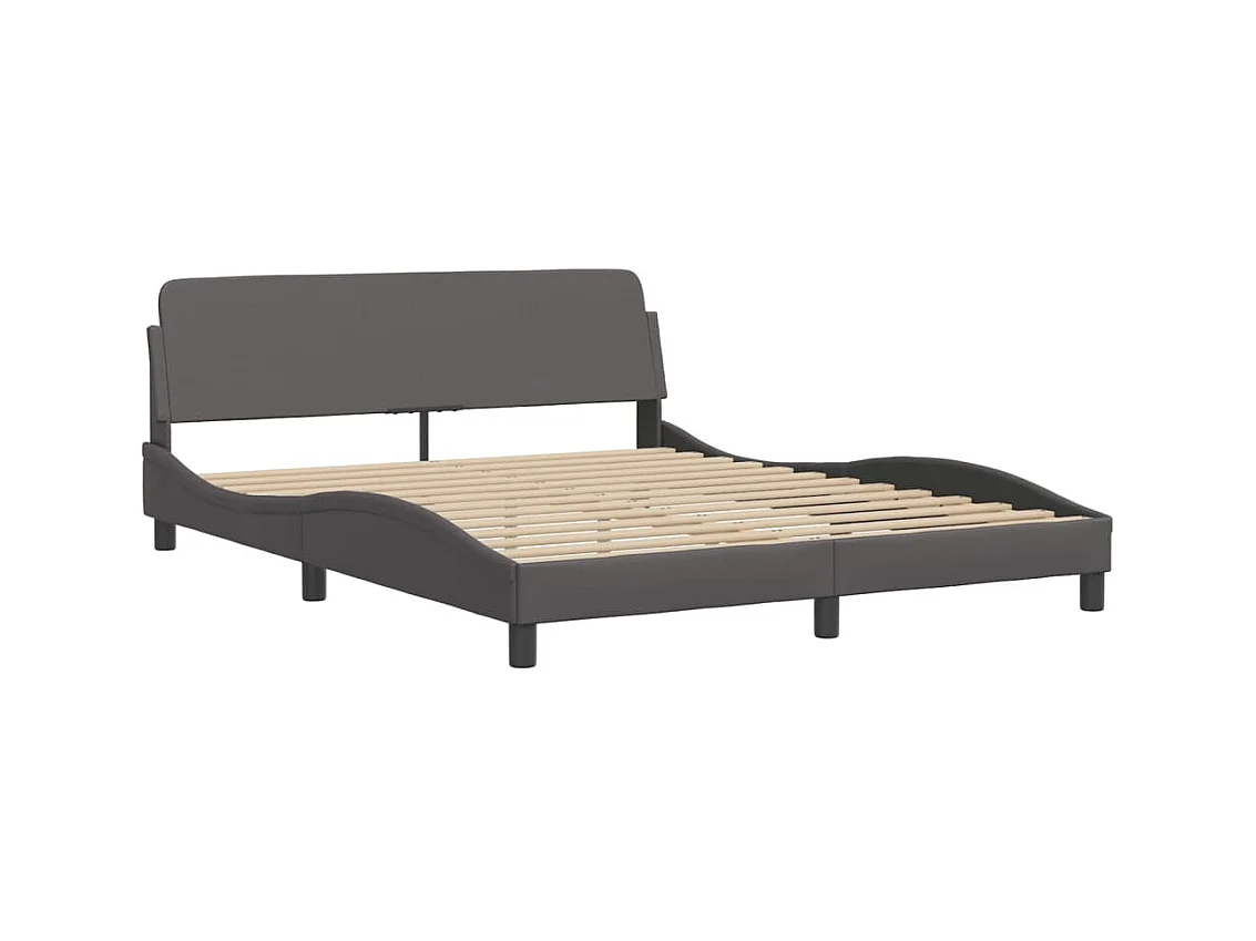 Bedframe zonder matras grijs 160x200 cm kunstleer