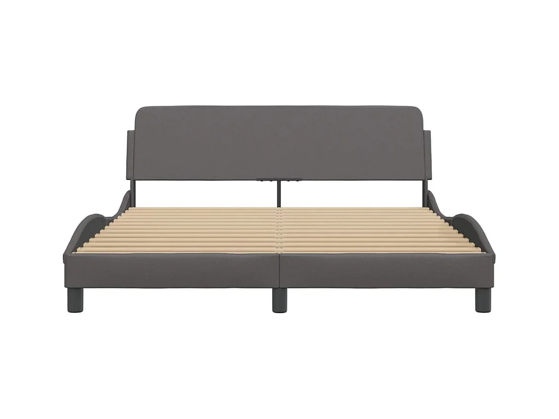 Bedframe zonder matras grijs 160x200 cm kunstleer