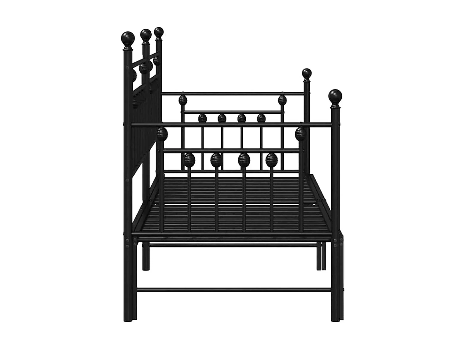 Struttura letto con testiera Nero 80 x 200 cm Acciaio