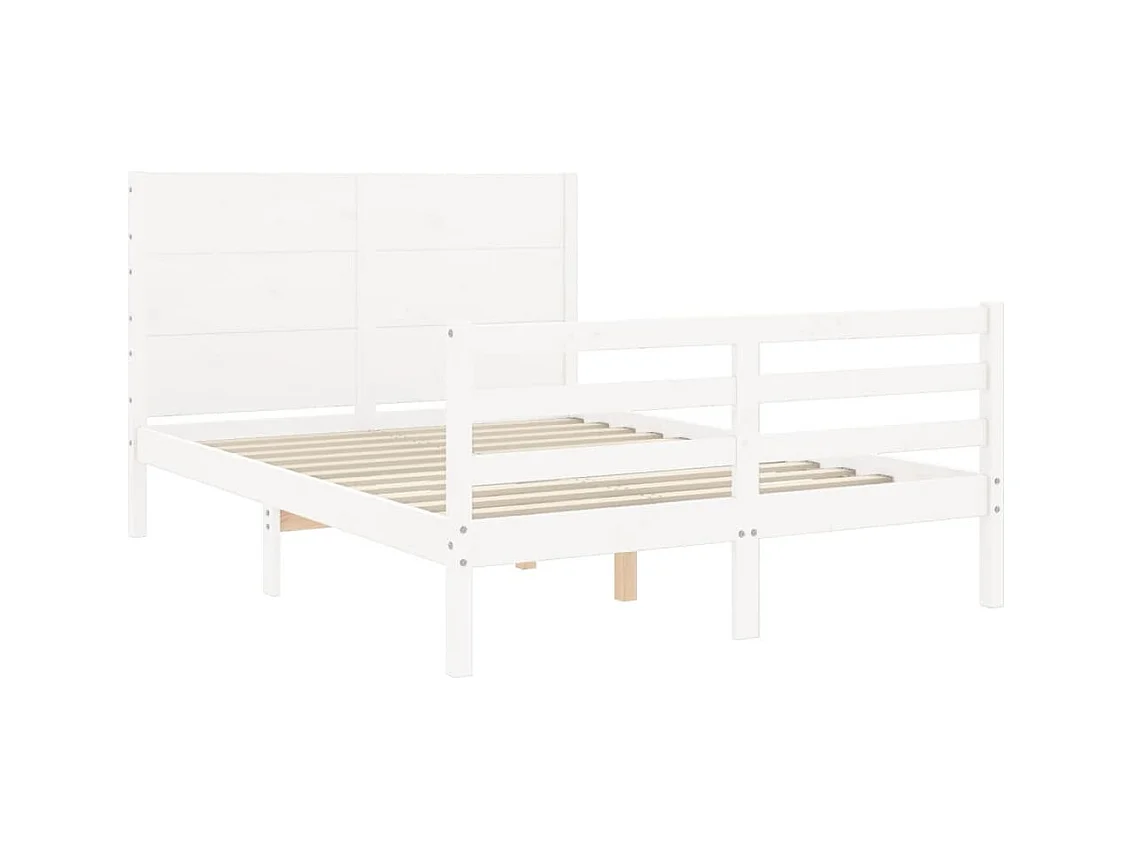 Bedframe zonder matras wit 140x200 cm massief hout