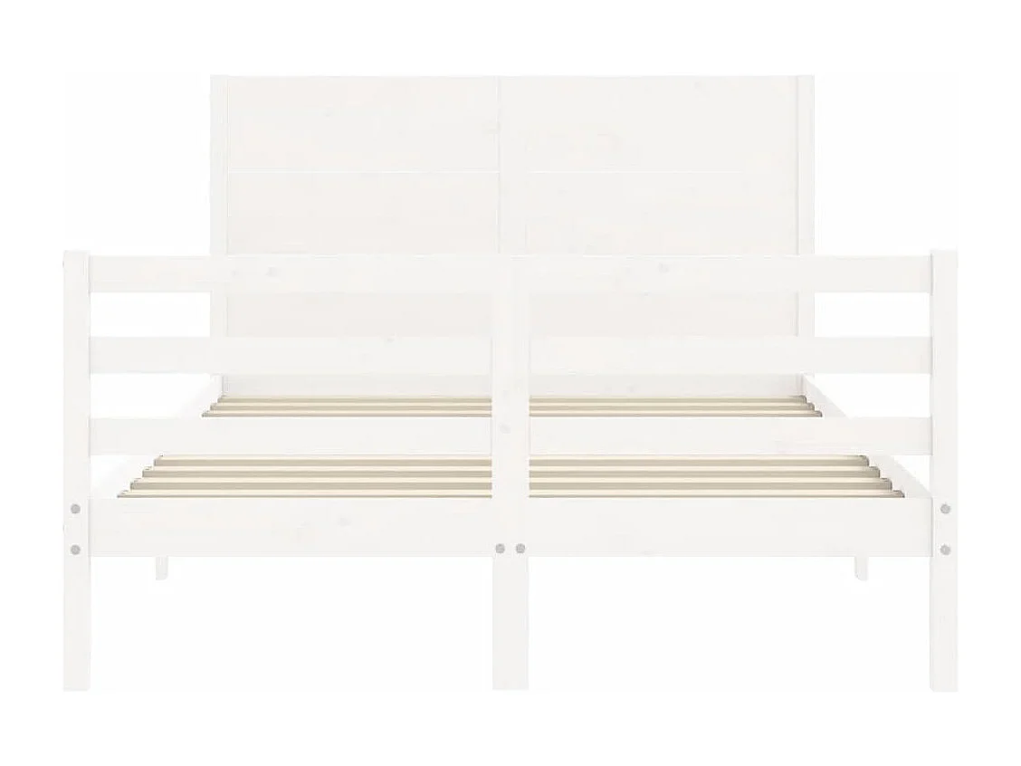 Estructura de cama sin colchón blanca 140x200 cm madera maciza