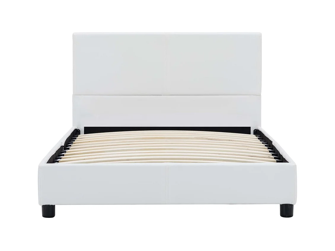 Estructura de cama de piel sintética blanca de 100 x 200 cm