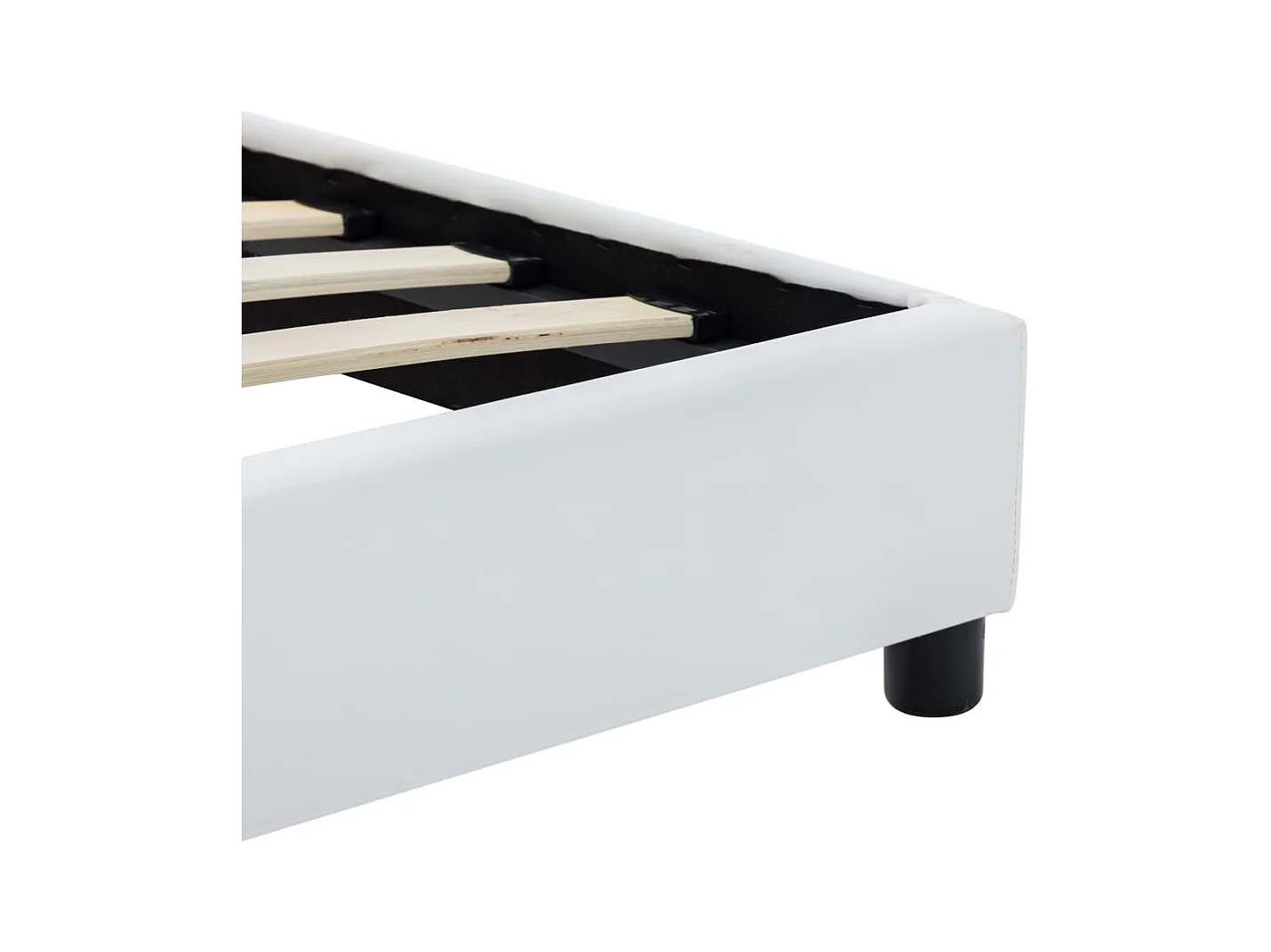 Estructura de cama de piel sintética blanca de 100 x 200 cm