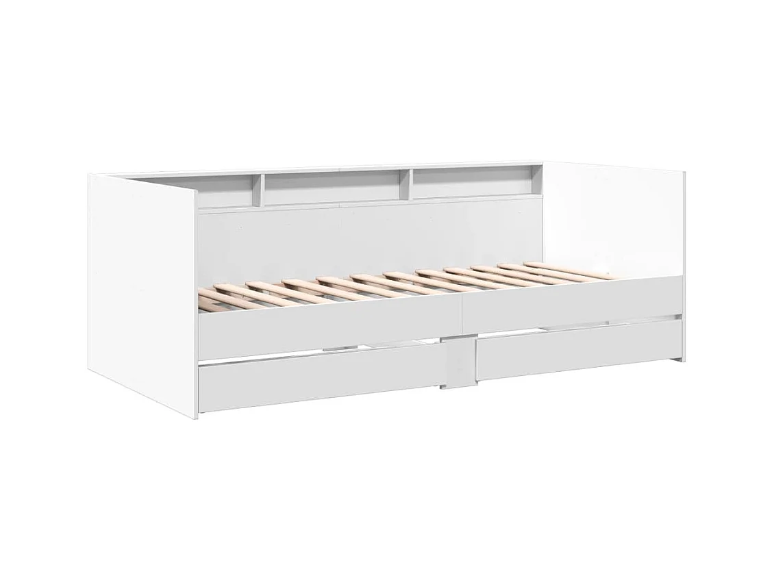 Dagbed met lades zonder matras wit 90x190 cm