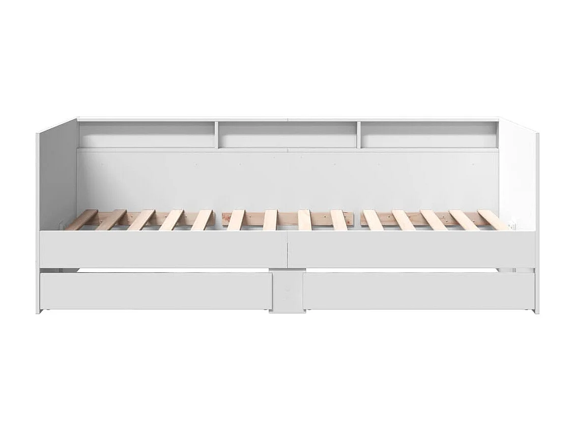 Tagesbett mit Schubladen ohne Matratze weiß 90x190 cm