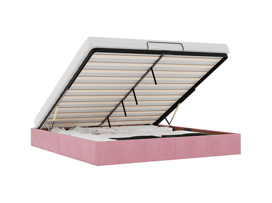 Ottomaanse bedframe zonder matras roze 180x200 cm fluweel