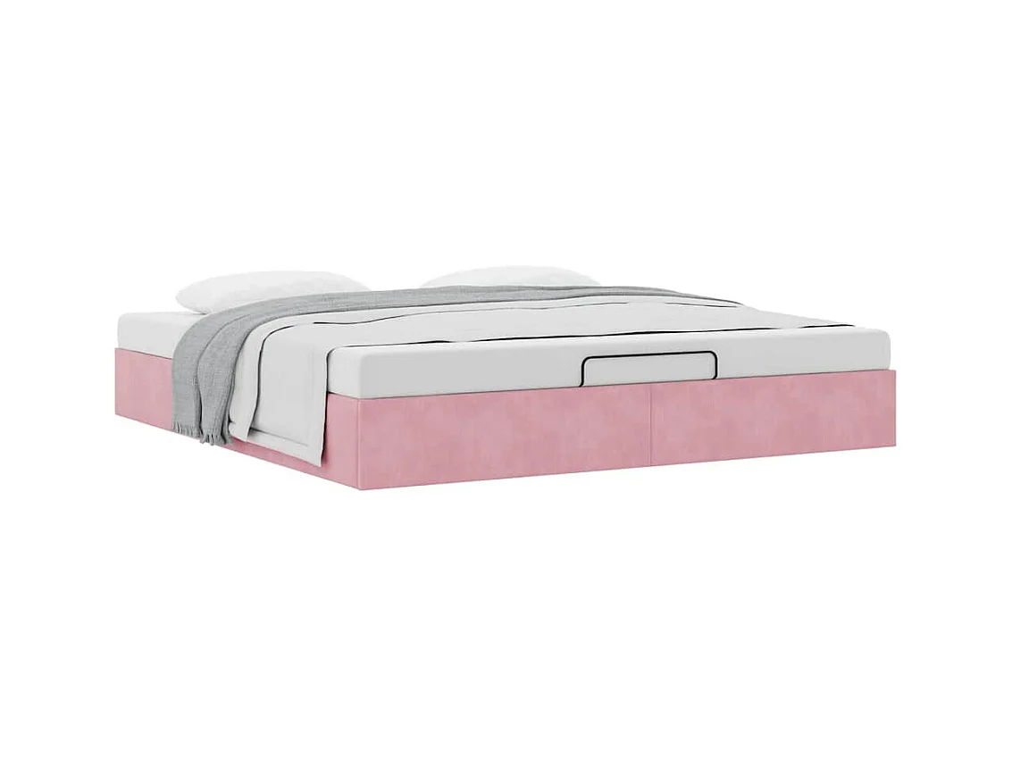 Ottomaanse bedframe zonder matras roze 180x200 cm fluweel